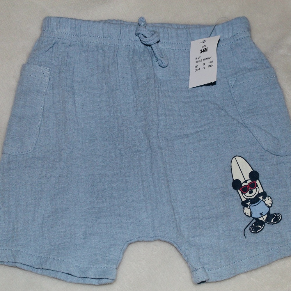 Disney Light Blue Mickey Mouse Casual Shorts